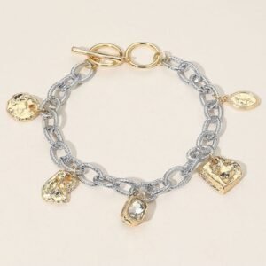 Pulsera charm bicolor estilo elegante