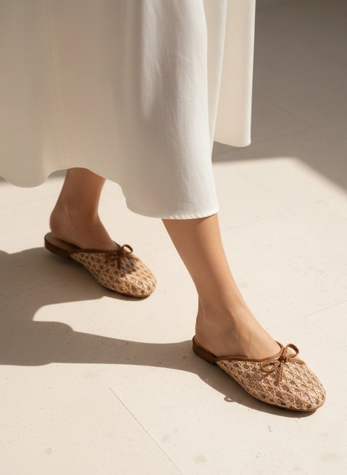 Mules de rafia tejida - Imagen 2