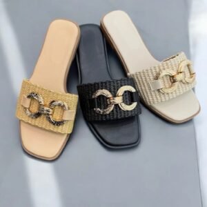 Sandalias slip-on de rafia