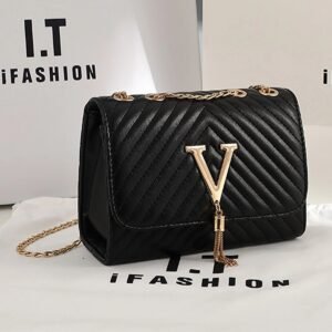 Bolso bordado a rayas