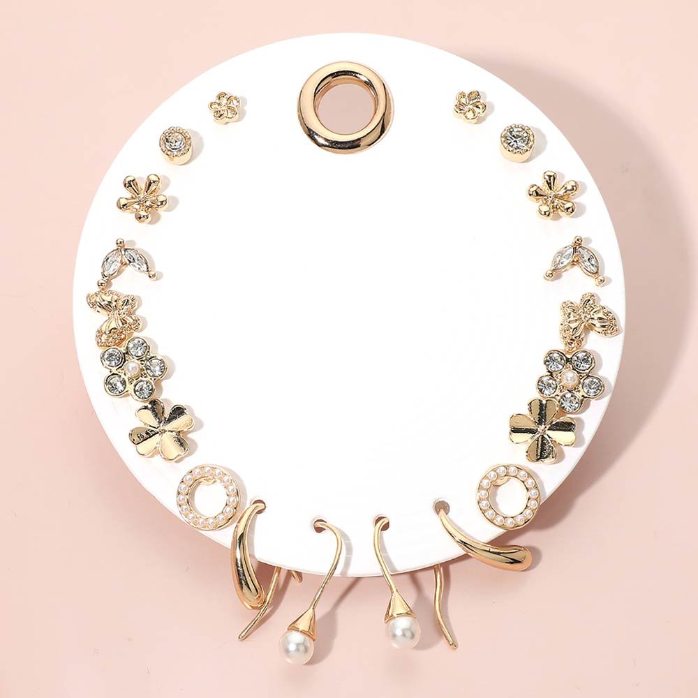 10 pares mariposas con perlas y floral