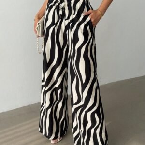 Pantalones anchos de cebra