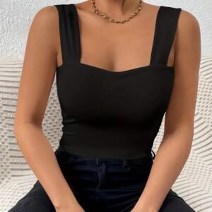 Top con cuello en U tirantes anchos