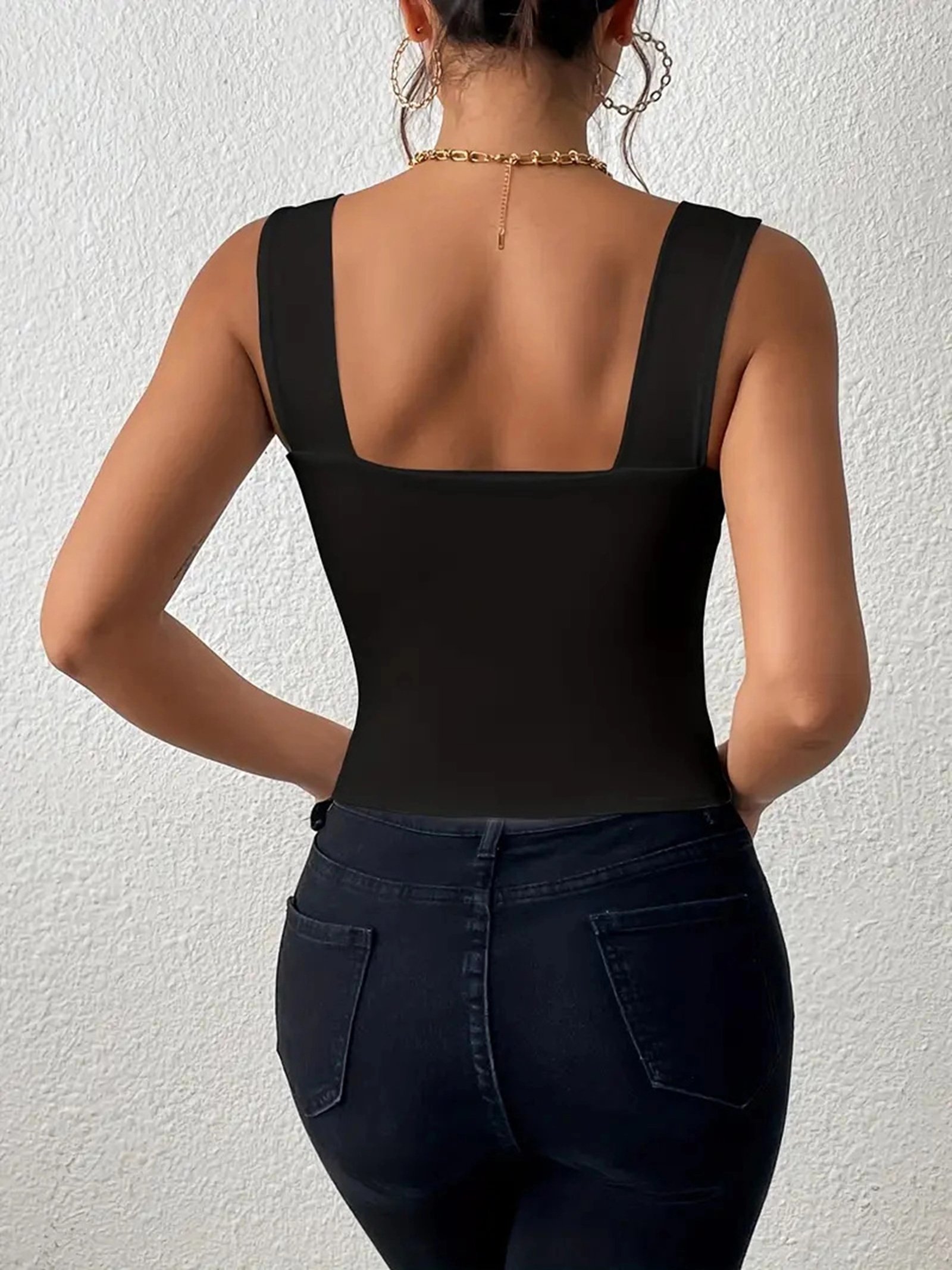 Top con cuello en U tirantes anchos - Imagen 2