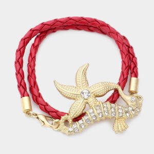 Pulsera de forma de estrella de mar y caballito de mar