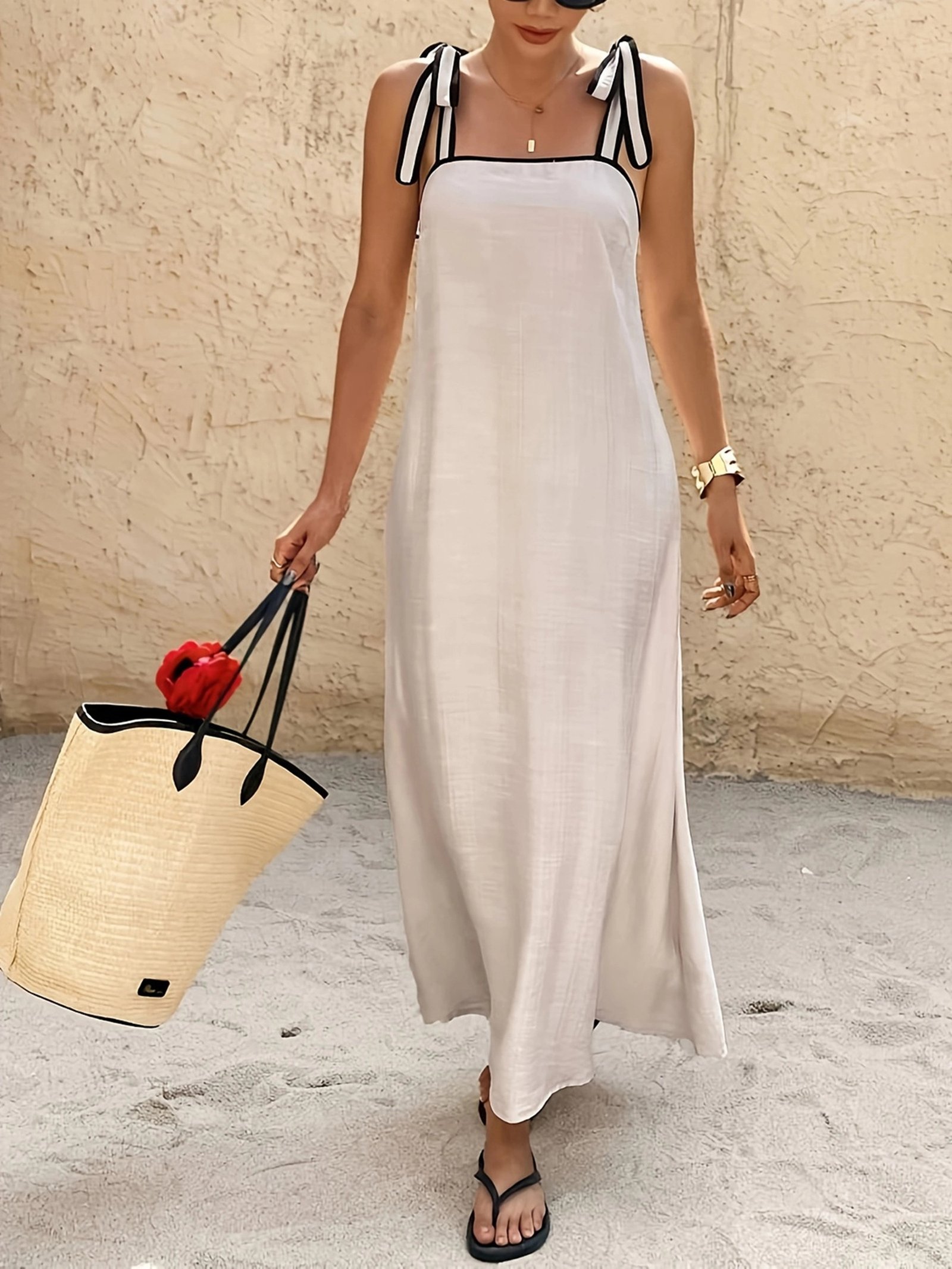 Vestido tirantes anudados - Imagen 2