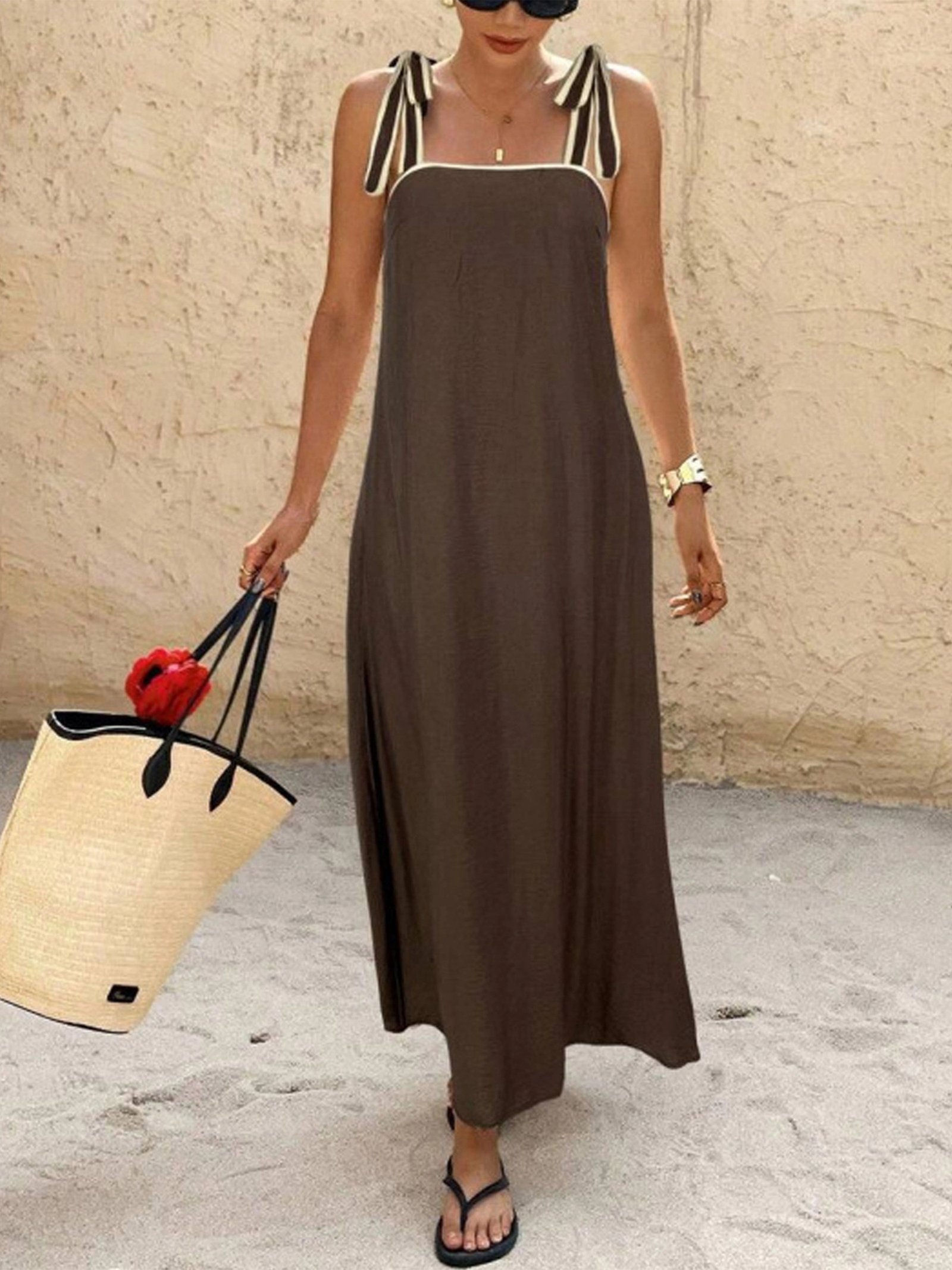 Vestido tirantes anudados - Imagen 5