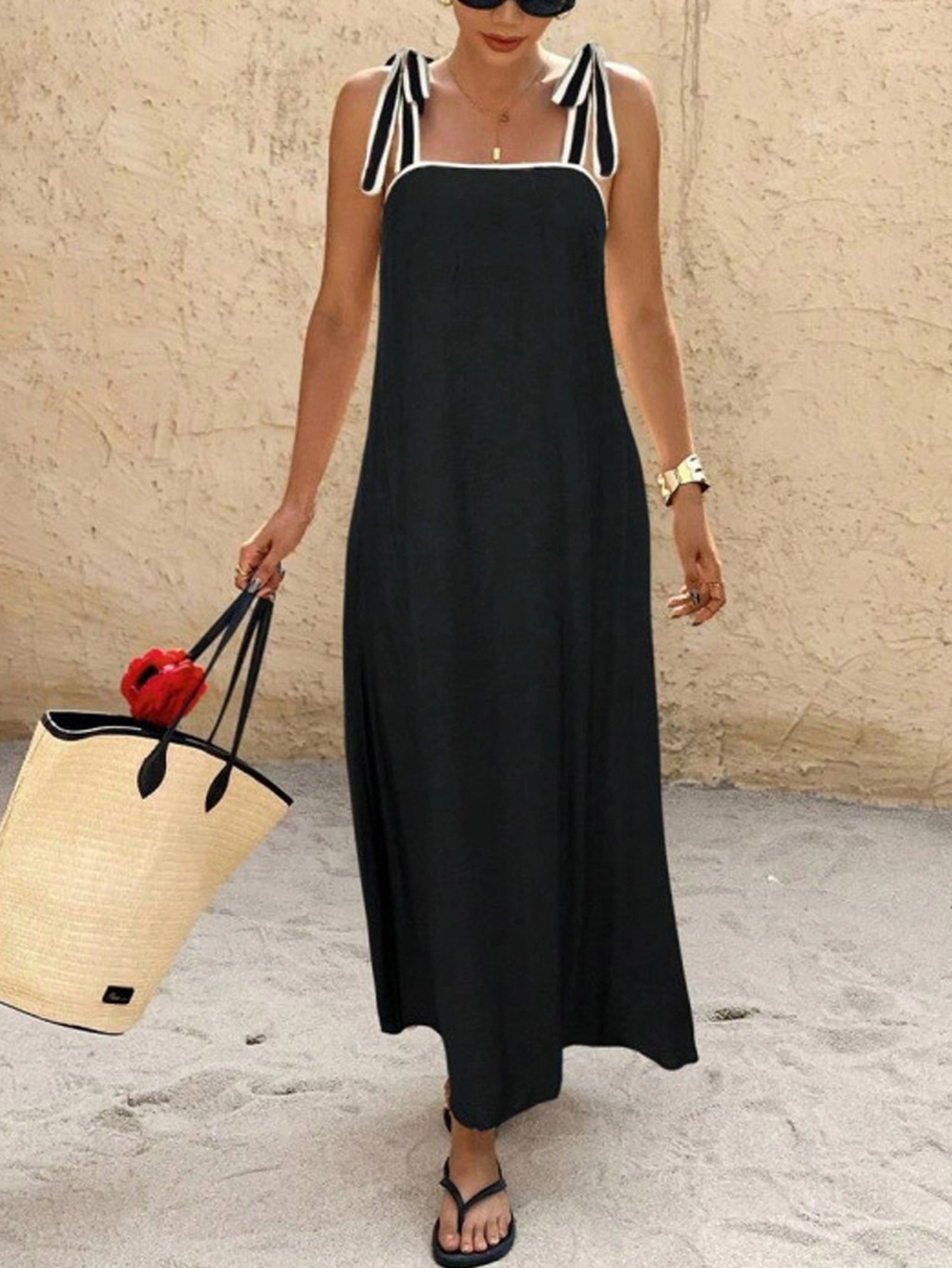 Vestido tirantes anudados - Imagen 4
