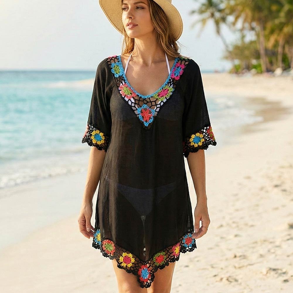 Vestido playa ligero con flores - Imagen 3
