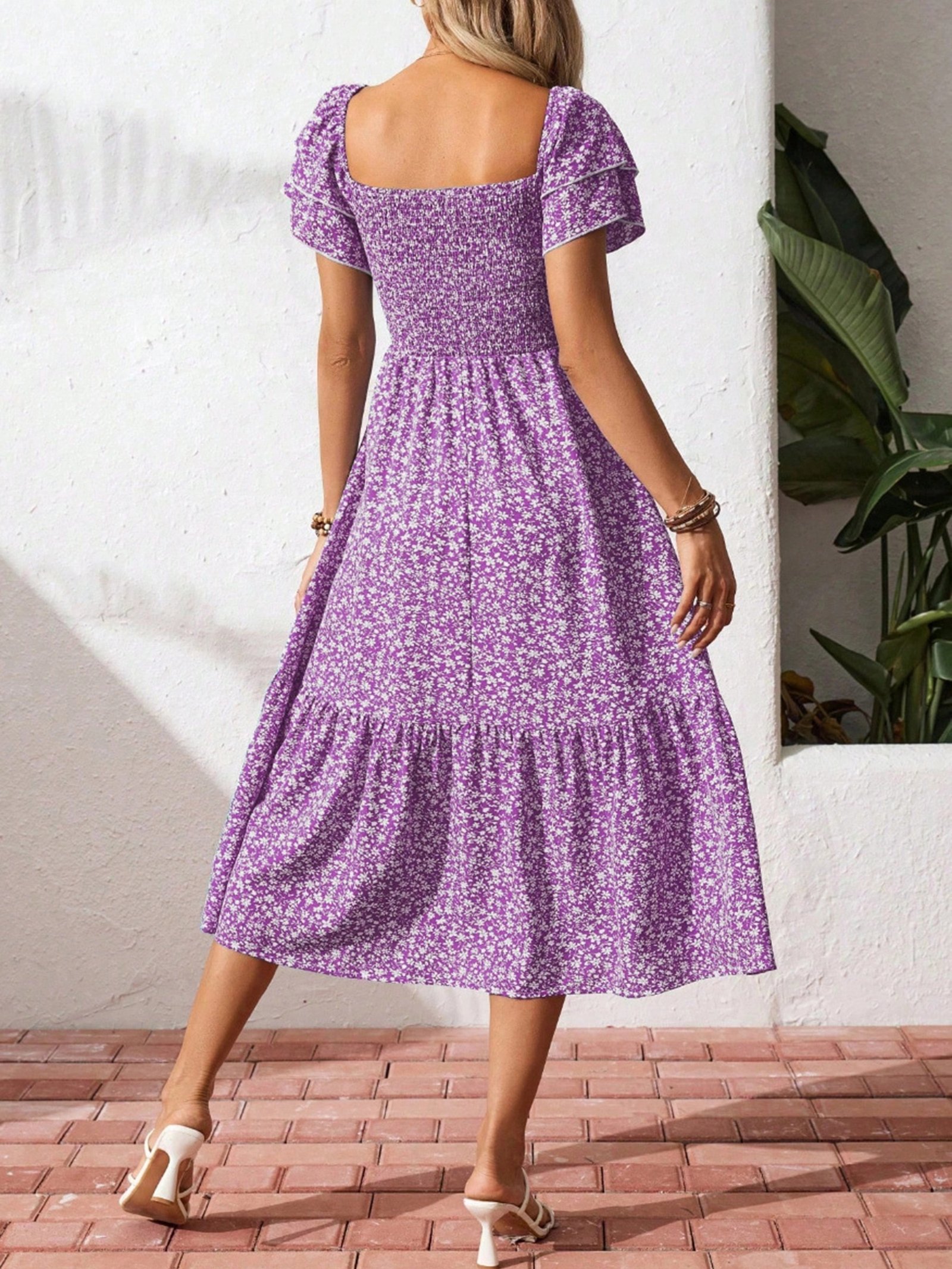 Vestido floral manga corta - Imagen 3
