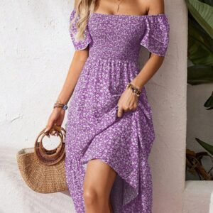 Vestido floral manga corta