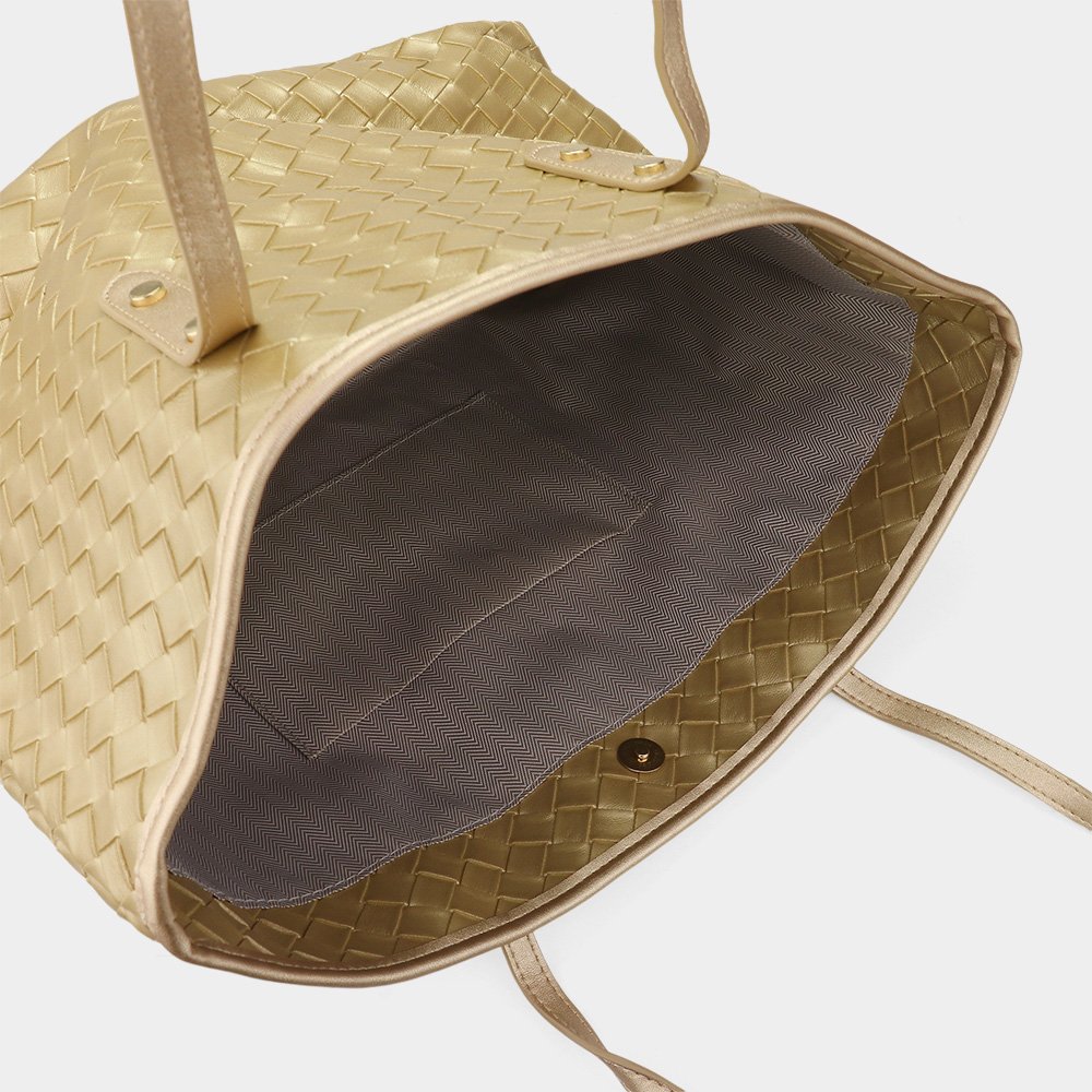 Bolso tote tejido de piel sintética - Imagen 3