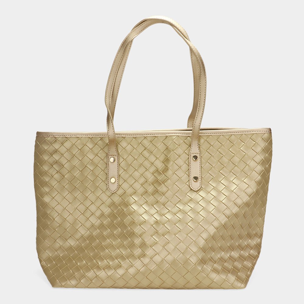 Bolso tote tejido de piel sintética - Imagen 2