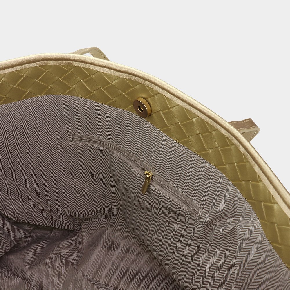 Bolso tote tejido de piel sintética - Imagen 4