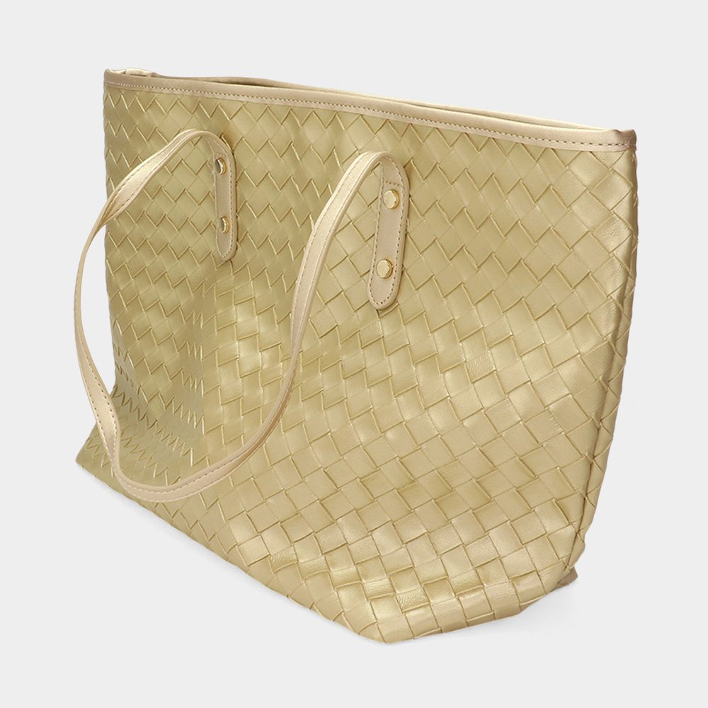Bolso tote tejido de piel sintética - Imagen 5