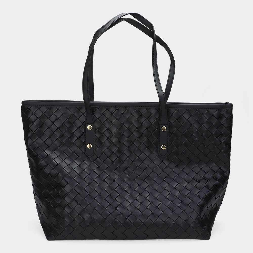 Bolso tote tejido de piel sintética - Imagen 6