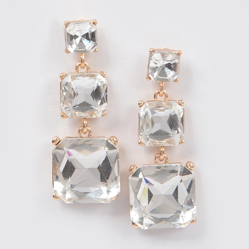 Pendientes colgantes con pedrería - Imagen 2