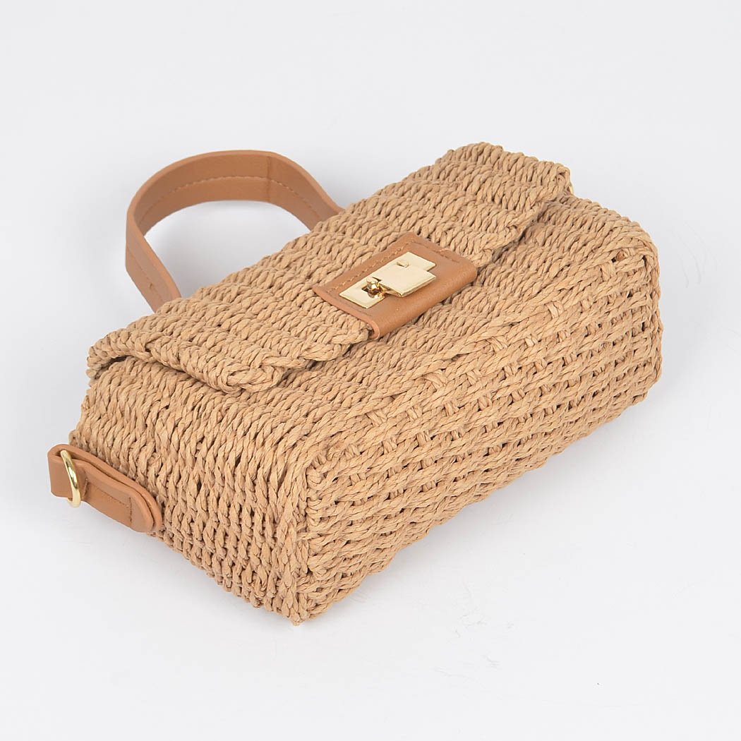 Bolso con asa superior de paja - Imagen 2
