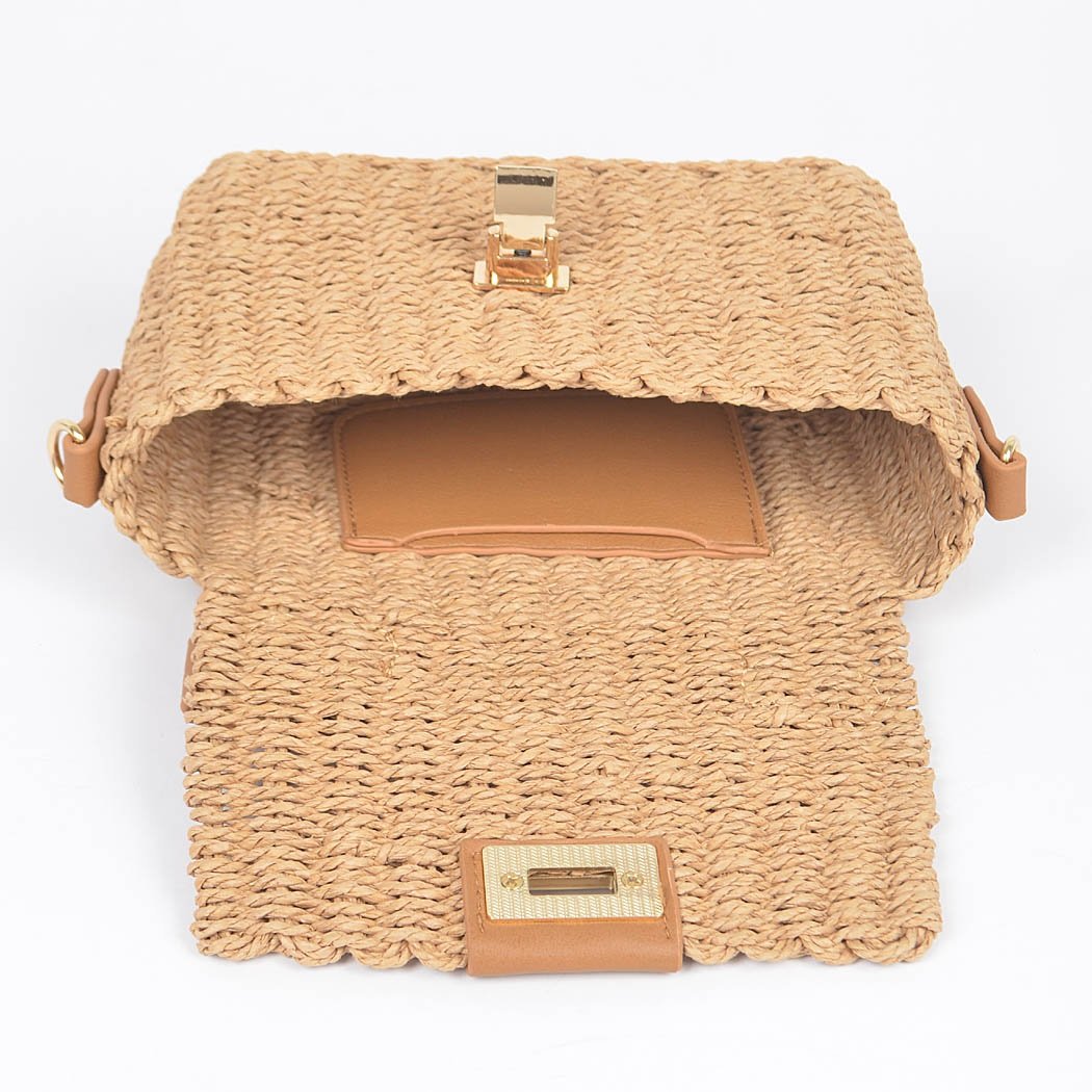 Bolso con asa superior de paja - Imagen 3