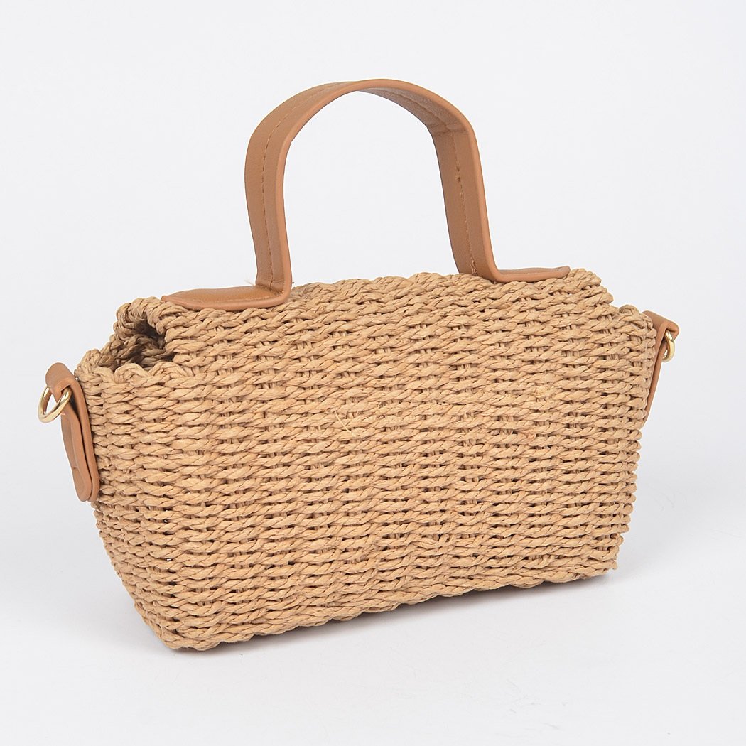 Bolso con asa superior de paja - Imagen 4