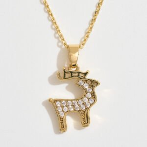 Colgante de reno en piedra 14k