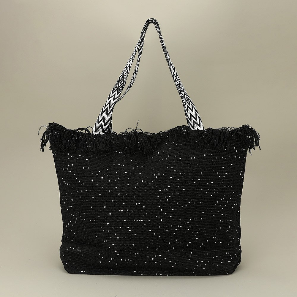 Bolso tote de lentejuelas deshilachados. - Imagen 2
