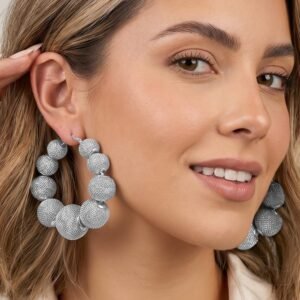 Pendientes de aro y cuentas
