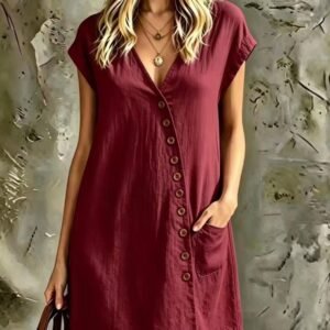 Vestido asimétrico con botones