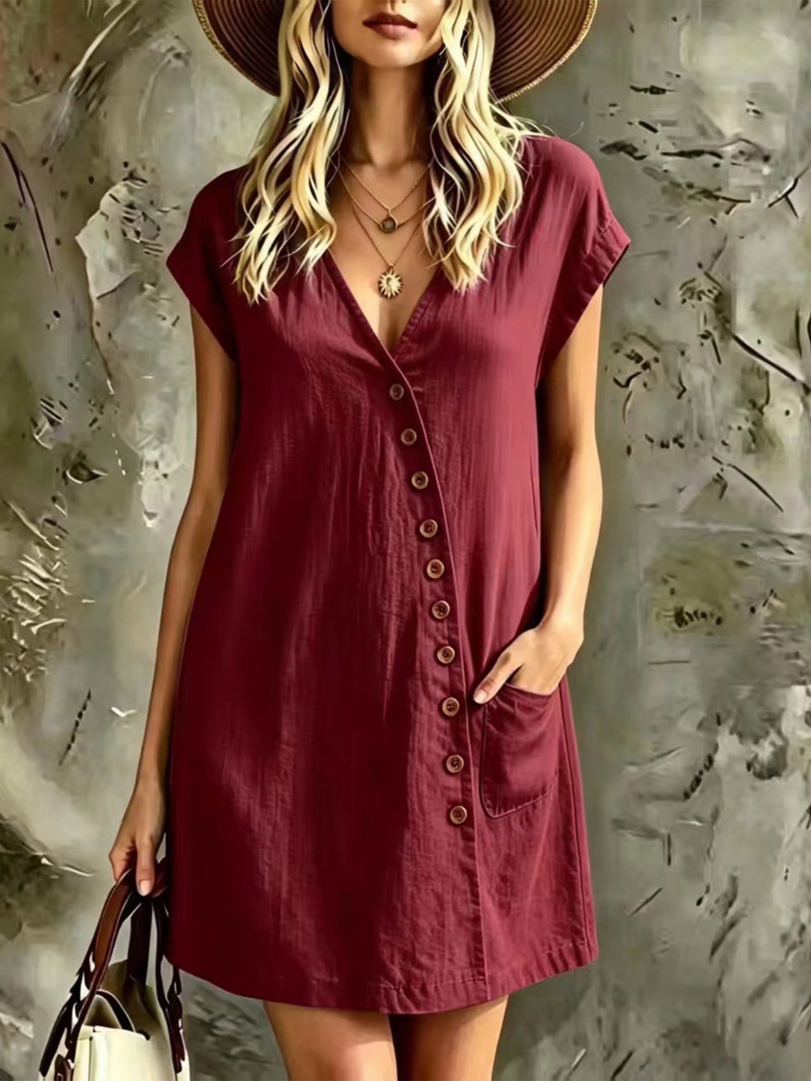 Vestido asimétrico con botones