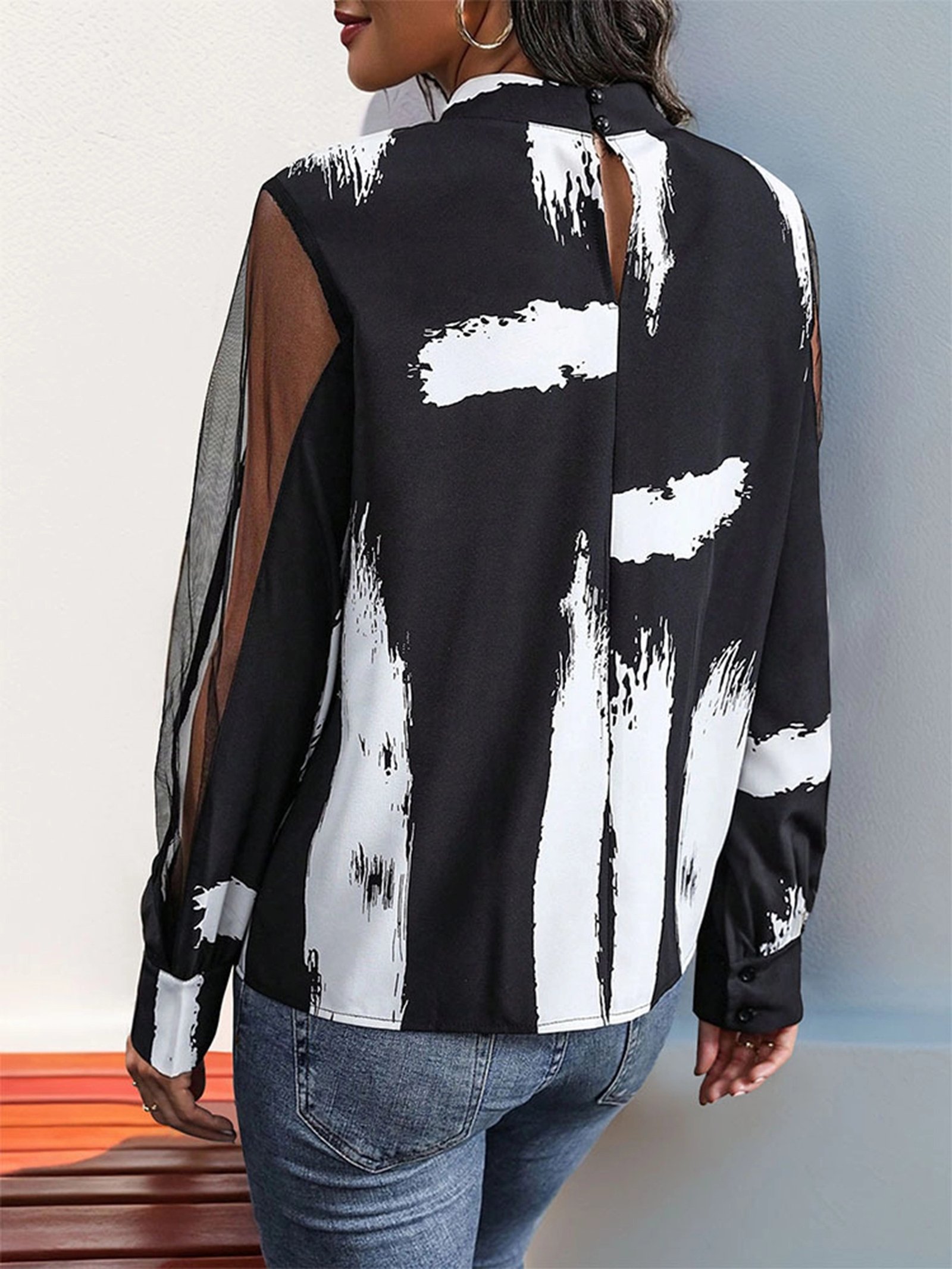 Camisa manga larga transparente - Imagen 3