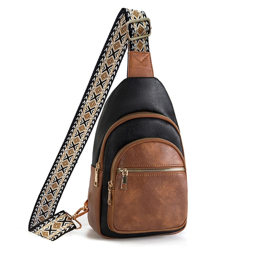 Bolso de hombro retro de varias capas