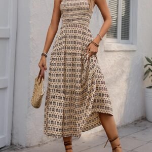 Vestido casual estampado sin mangas.