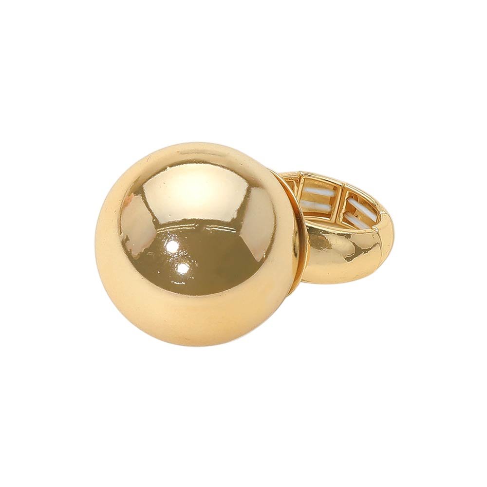 Anillo elástico con bola metal pulido - Imagen 2