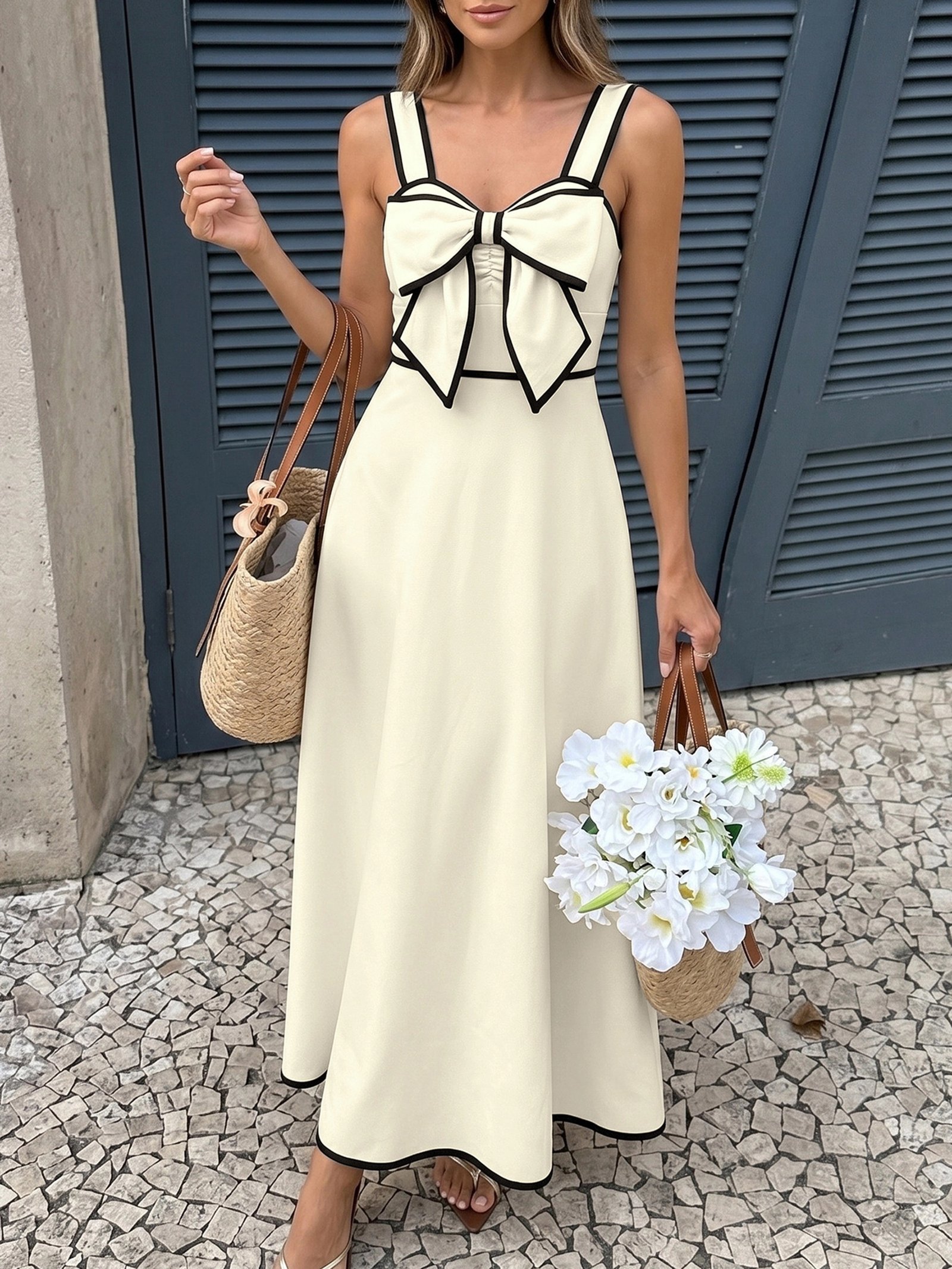 Vestido camisola lazo en la cintura - Imagen 2