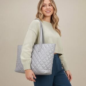 Bolso tote acolchado de piel sintética