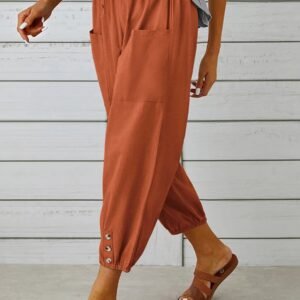 Pantalones de Tiro Alto con Botones