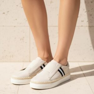 Zapatillas con plataforma Hueso