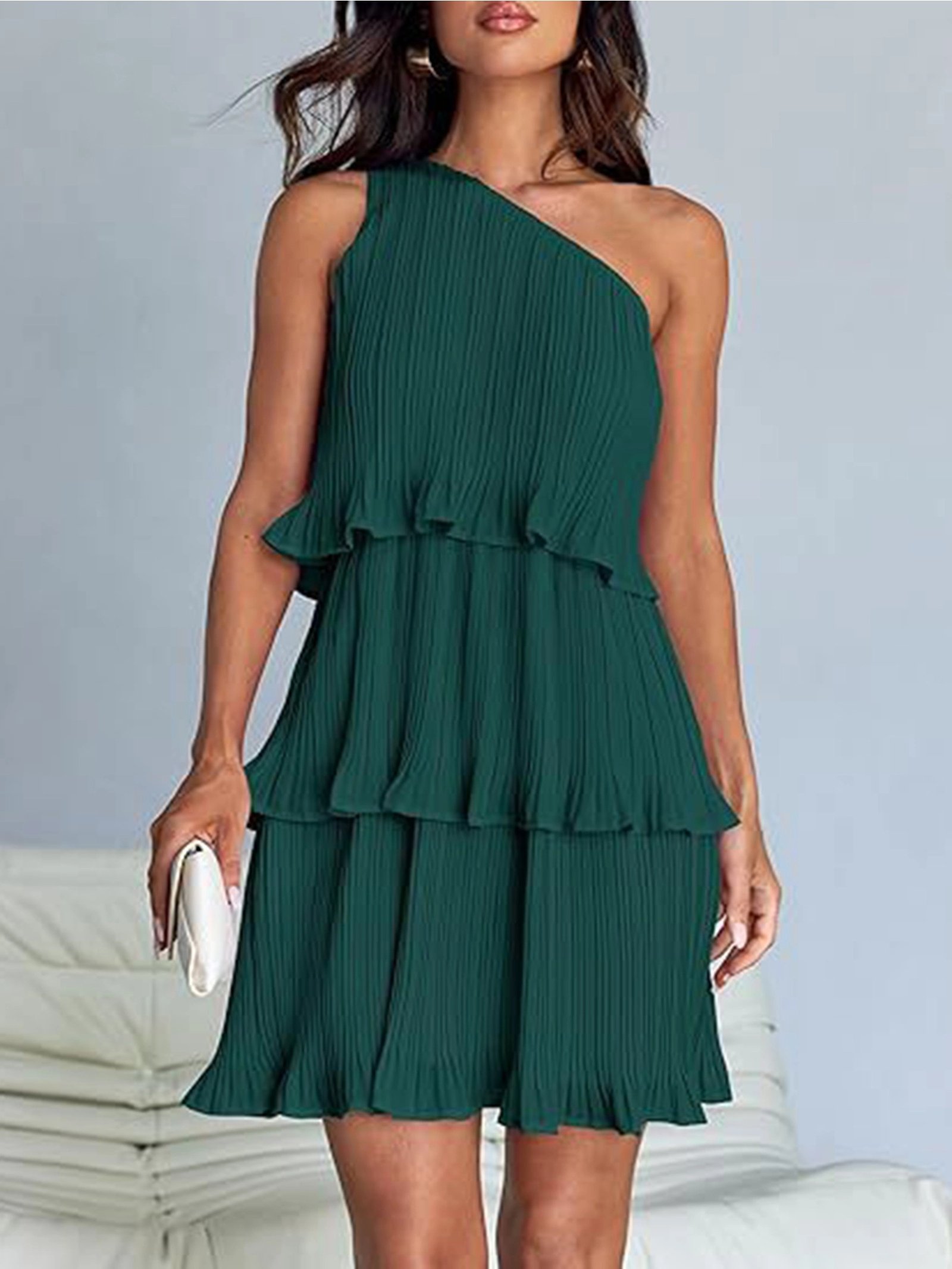 Vestido con dobladillo retazos en capas - Imagen 5