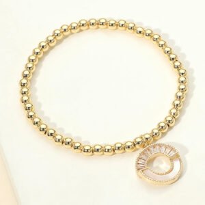 Pulsera con circonitas cubicas y nacar