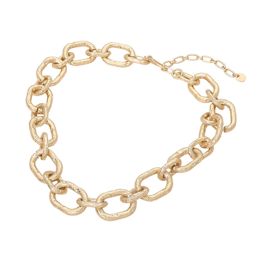 Collar eslabones metal grueso - Imagen 2