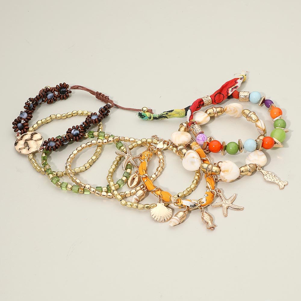 8 PIEZAS Pulsera Ajustable multicapa - Imagen 3