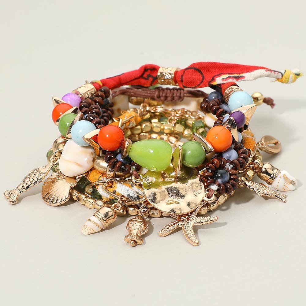 8 PIEZAS Pulsera Ajustable multicapa - Imagen 2