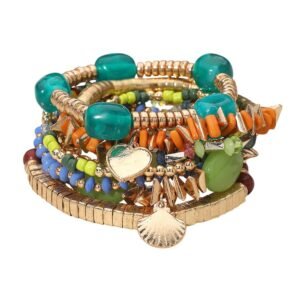 9 PIEZAS Pulseras elasticas con dijes