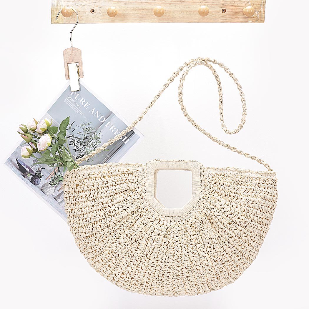 Bolso con asa de paja sintética - Imagen 2