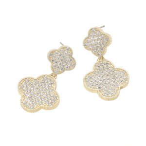 Pendientes de doble eslabon trebol