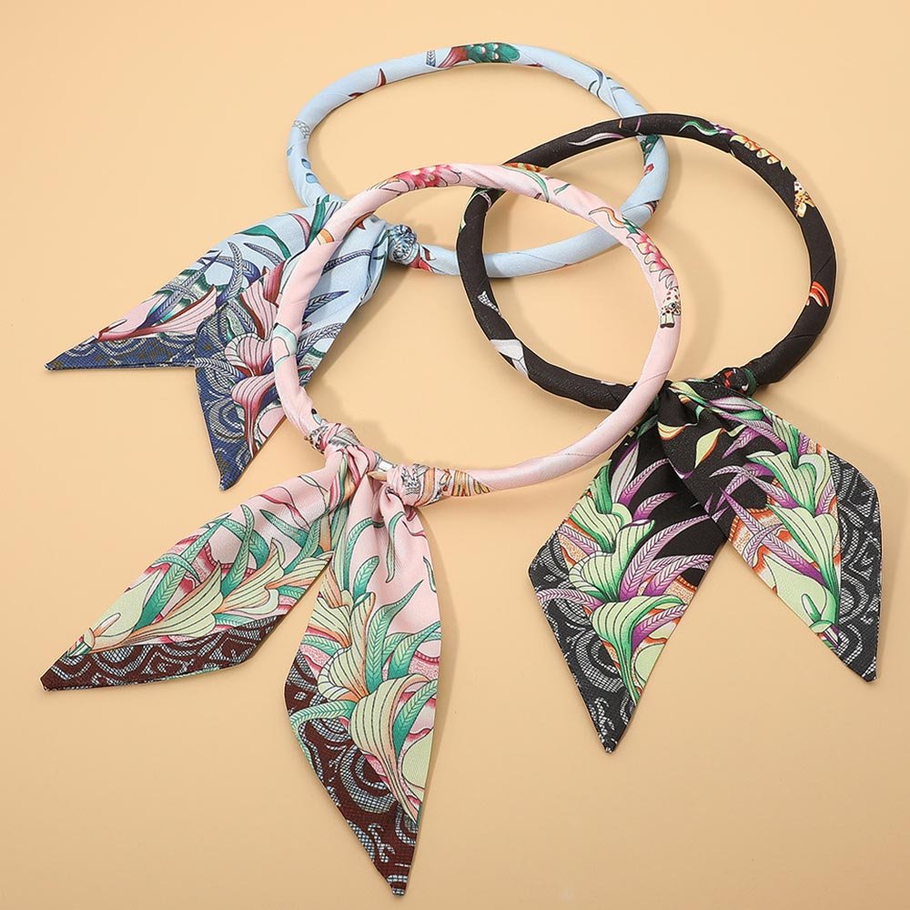 Bufanda tela floral y collar magnético - Imagen 3