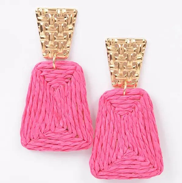 Pendientes colgantes de RAFIA