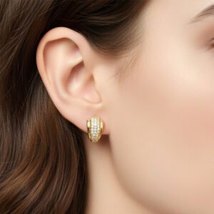 Pendientes de aro con baño de oro 14K