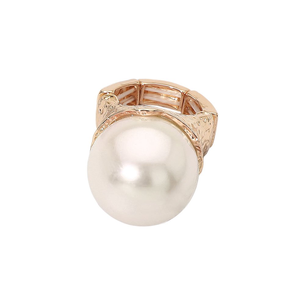 Anillo elástico detalle de perla