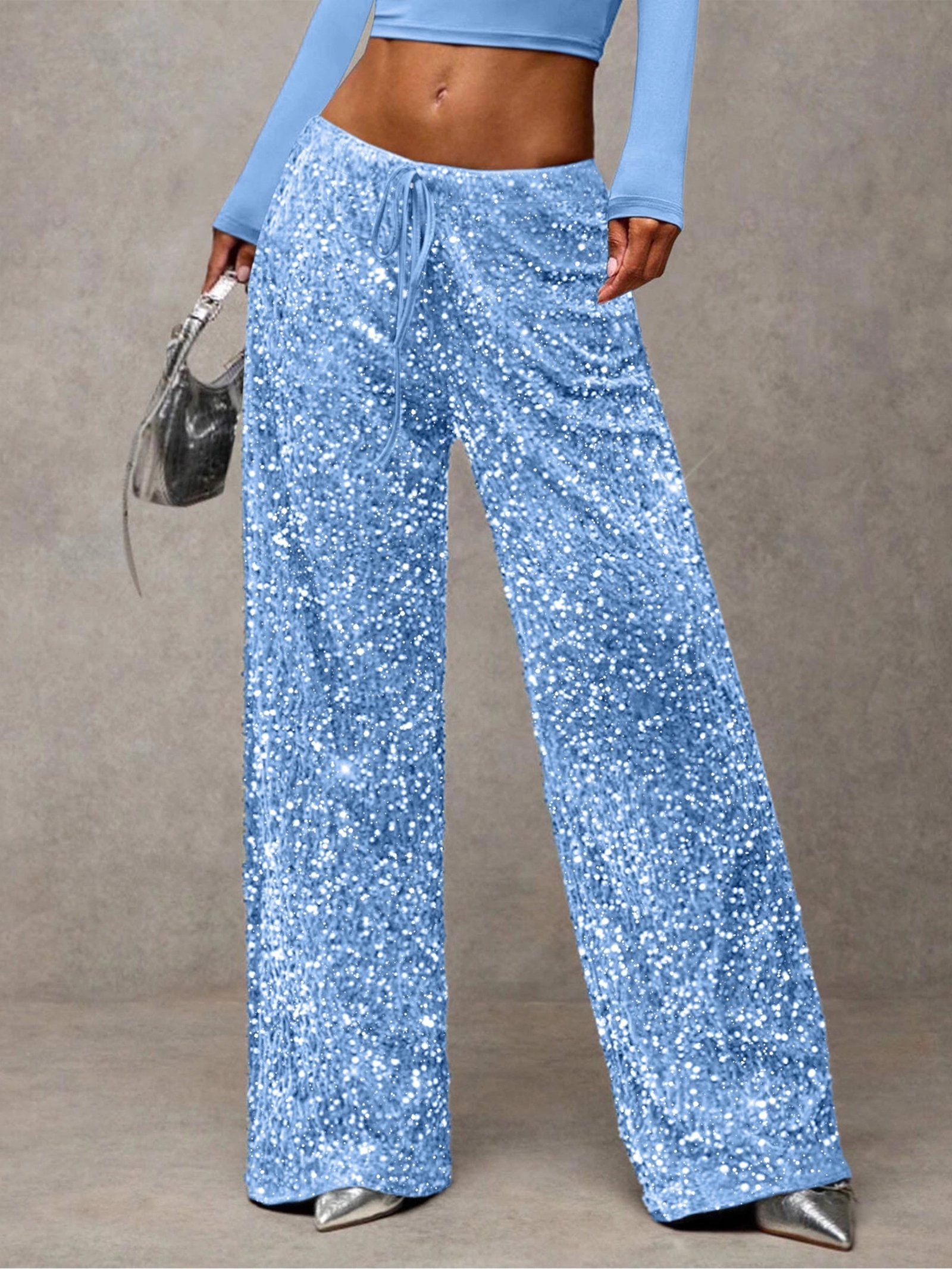 Pantalones recta con lentejuelas - Imagen 5